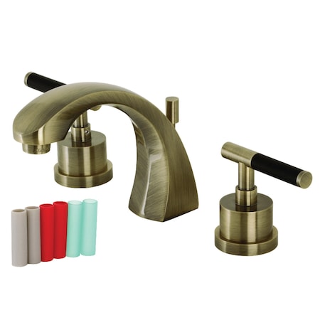 Kingston Brass KS4983CKL Widespread Bathroom Faucet with Brass Pop-Up, Antique Brass KS4983CKL